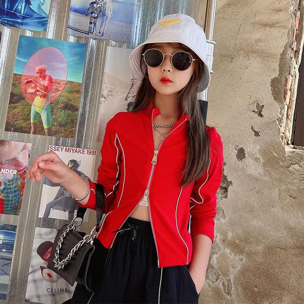 european kids girls clothes slim double zipper coats reflective skinny t-shirt jacket 2021 spring summer cardigan jackets, Blue;gray
european kids girls clothes slim double zipper coats reflective skinny t-shirt jacket 2021 spring summer cardigan jackets, Blue;gray