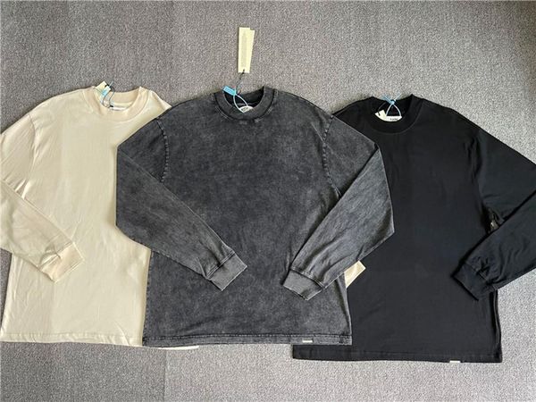 men's t-shirts long sleeve represent blank t-shirt men women 1:1 high-quality vintage tee slightly oversized wash hem metal bar, White;black
men's t-shirts long sleeve represent blank t-shirt men women 1:1 high-quality vintage tee slightly oversized wash hem metal bar, White;black