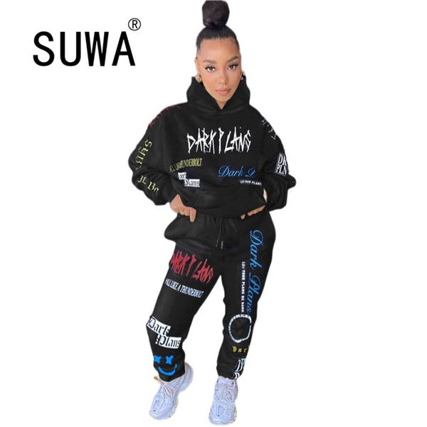 sportwear trendy chic graffiti sweatsuit women's set hoodies jogger pants active tracksuit two piece fitness bf style outfit 210525, White
sportwear trendy chic graffiti sweatsuit women's set hoodies jogger pants active tracksuit two piece fitness bf style outfit 210525, White