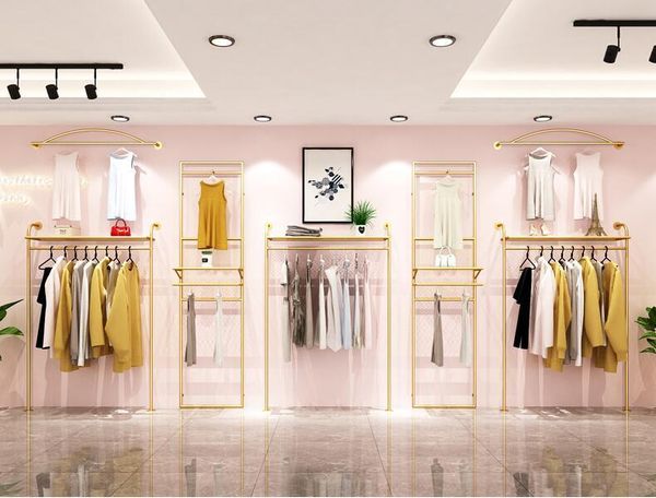 hangers & racks clothing store rack display rack, wall hanging double-deck back decoration of women's gold
hangers & racks clothing store rack display rack, wall hanging double-deck back decoration of women's gold