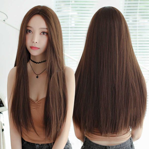 korean version net red wig women's long straight hair without bangs invisible chemical fiber headgear, Black
korean version net red wig women's long straight hair without bangs invisible chemical fiber headgear, Black