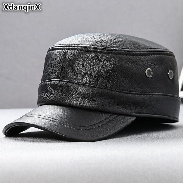 xdanqinx men's flat cap genuine leather hat army military hats simple fashion sheepskin brand dad's snapback wide brim, Blue;gray
xdanqinx men's flat cap genuine leather hat army military hats simple fashion sheepskin brand dad's snapback wide brim, Blue;gray