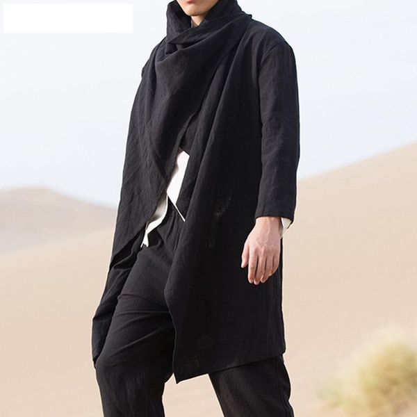 men's trench coats cloak cardigan men long sleeve jacket scarf collar ponchos outwear solid windbreaker mid-length irregular, Tan;black
men's trench coats cloak cardigan men long sleeve jacket scarf collar ponchos outwear solid windbreaker mid-length irregular, Tan;black