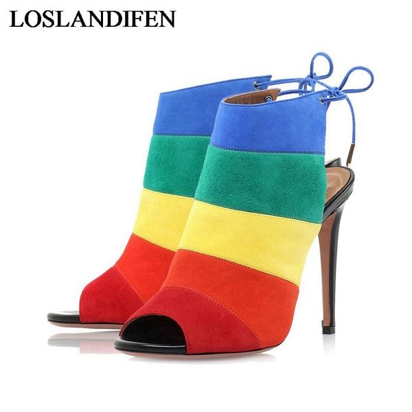 est rainbow women ankle booties peep toe high heels lace up ladies fashion spring party sandals shoes tl-a0032, Black
est rainbow women ankle booties peep toe high heels lace up ladies fashion spring party sandals shoes tl-a0032, Black