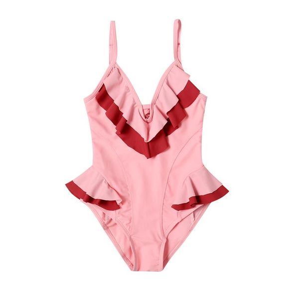clothing sets girl swimsuit fresh contrast color one-piece fashion ruffles bow backless suspender triangle, White
clothing sets girl swimsuit fresh contrast color one-piece fashion ruffles bow backless suspender triangle, White