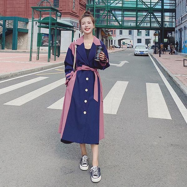 women's trench coats long windbreaker 2021 spring autumn korean loose lapel casual straight high-quality lining contrast fashion coat z, Tan;black
women's trench coats long windbreaker 2021 spring autumn korean loose lapel casual straight high-quality lining contrast fashion coat z, Tan;black