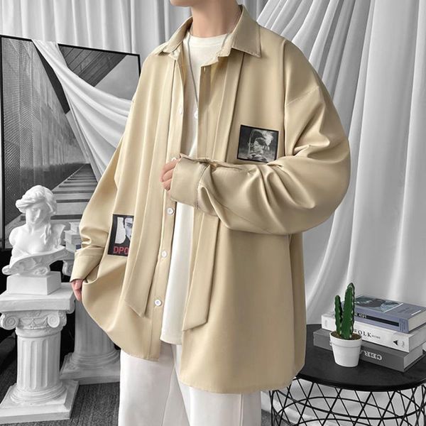 men's casual shirts 2021 abstinence tie shirt trend loose figure print versatile long sleeve spring inch, White;black
men's casual shirts 2021 abstinence tie shirt trend loose figure print versatile long sleeve spring inch, White;black