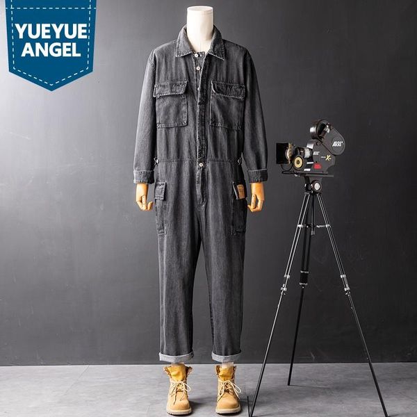 men's pants men vintage denim jumpsuit casual multi-pockets cargo fashion blue single breasted loose long sleeve overalls m-2xl, Black
men's pants men vintage denim jumpsuit casual multi-pockets cargo fashion blue single breasted loose long sleeve overalls m-2xl, Black