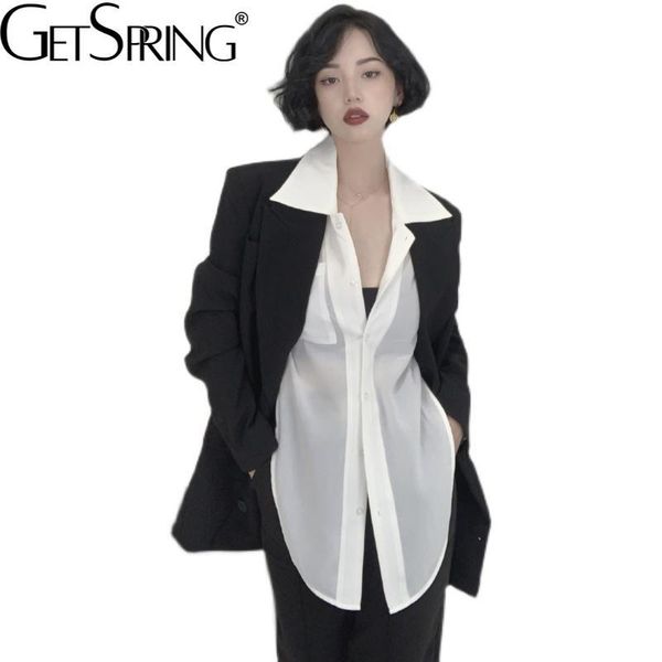 women's suits & blazers getspring women blazer temperament vintage long sleeve ladies black suit coat patchwork fake two loose jacket a, White;black
women's suits & blazers getspring women blazer temperament vintage long sleeve ladies black suit coat patchwork fake two loose jacket a, White;black