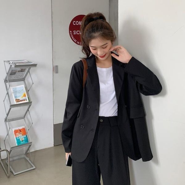 women's suits & blazers blazer women autumn suit jacket loose-fitting casual veste femme, White;black
women's suits & blazers blazer women autumn suit jacket loose-fitting casual veste femme, White;black