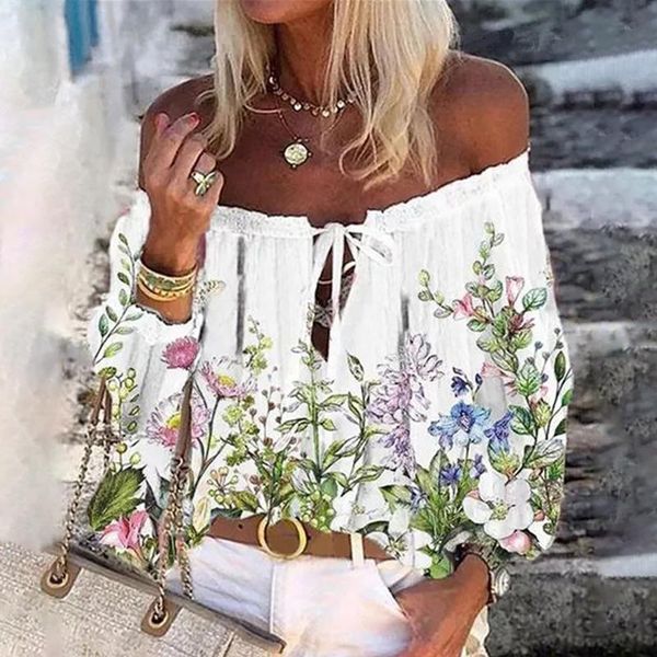 women's blouses & shirts blouse shirt fashion plus size neck long sleeve printed off shoulder for women mujer camisetas, White
women's blouses & shirts blouse shirt fashion plus size neck long sleeve printed off shoulder for women mujer camisetas, White