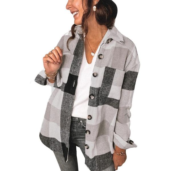 women's jackets women plaid print turn-down collar coat pockets single breasted cardigan casual spring autumn long sleeve loose ladies, Black;brown
women's jackets women plaid print turn-down collar coat pockets single breasted cardigan casual spring autumn long sleeve loose ladies, Black;brown