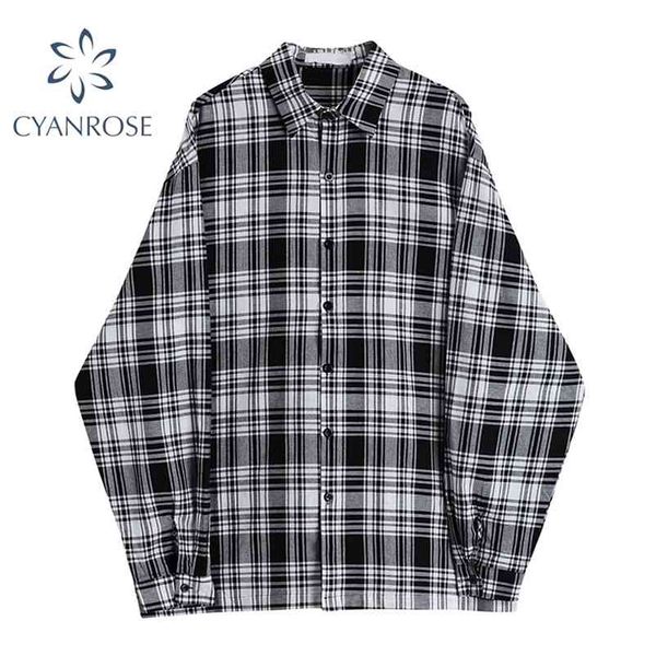 black plaid blouses and shirts for ladies stylish streetwear boyfriend long sleeve spring blusas mujer harajuku tide 210430, White
black plaid blouses and shirts for ladies stylish streetwear boyfriend long sleeve spring blusas mujer harajuku tide 210430, White
