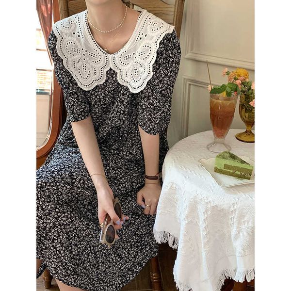 huang zheng baby collar floral drs women's 2021 summer korean loose temperament sweet short sleeve mid long skirt l85305, Black;gray
huang zheng baby collar floral drs women's 2021 summer korean loose temperament sweet short sleeve mid long skirt l85305, Black;gray