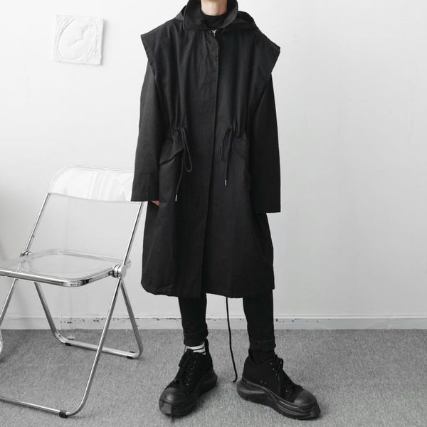 men's trench coats 2021 korean streetwear trend loose casual hooded windbreaker coat japanese harajuku fashion long trenchcoat jacket, Tan;black
men's trench coats 2021 korean streetwear trend loose casual hooded windbreaker coat japanese harajuku fashion long trenchcoat jacket, Tan;black