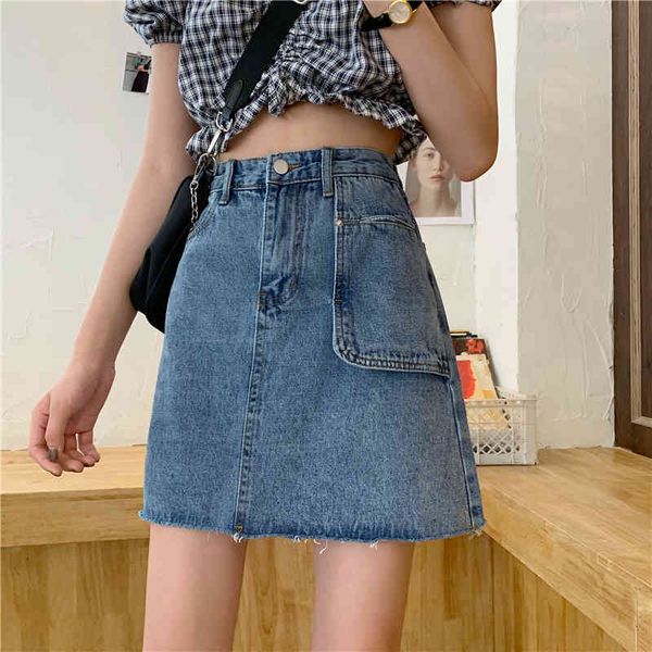 jeans skirts denim summer high waist a- line women casual blue solid pocket slim mini 600a 210420, Black 
jeans skirts denim summer high waist a- line women casual blue solid pocket slim mini 600a 210420, Black