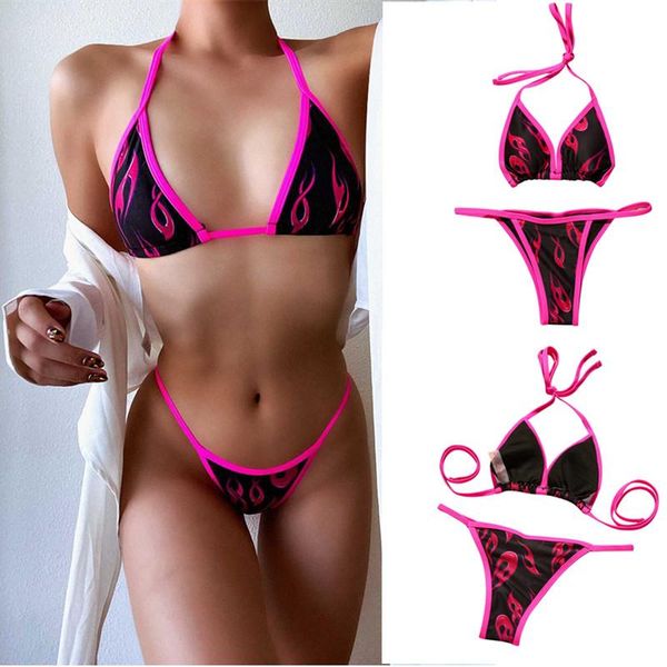 women's swimwear women bathing suits, adults flame print tie up padded bra + thong, 2021 summer beach, White;black
women's swimwear women bathing suits, adults flame print tie up padded bra + thong, 2021 summer beach, White;black