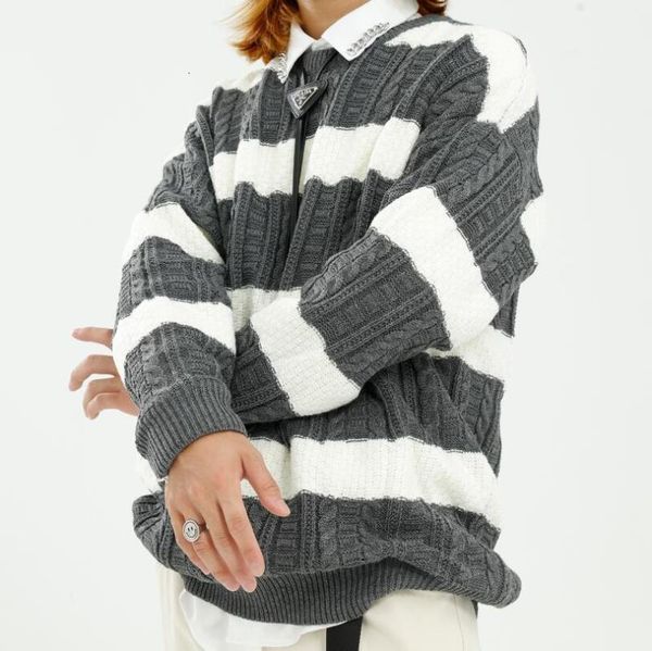 women's sweaters men autumn long sleeve stripe pullovers man streetwear fashion hip hop loose knitting sweater w13491 6bb5, White;black
women's sweaters men autumn long sleeve stripe pullovers man streetwear fashion hip hop loose knitting sweater w13491 6bb5, White;black