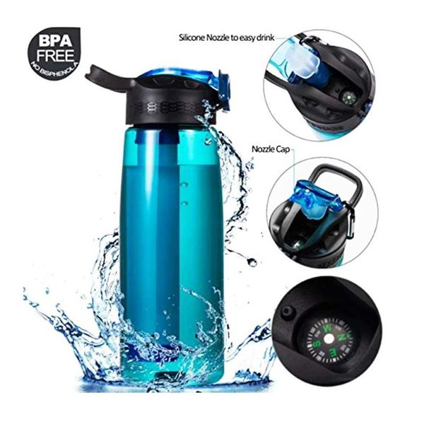 water bottle 0.01 micron grade filter sports nozzle straw kettle with compass for hiking travelling camping
water bottle 0.01 micron grade filter sports nozzle straw kettle with compass for hiking travelling camping