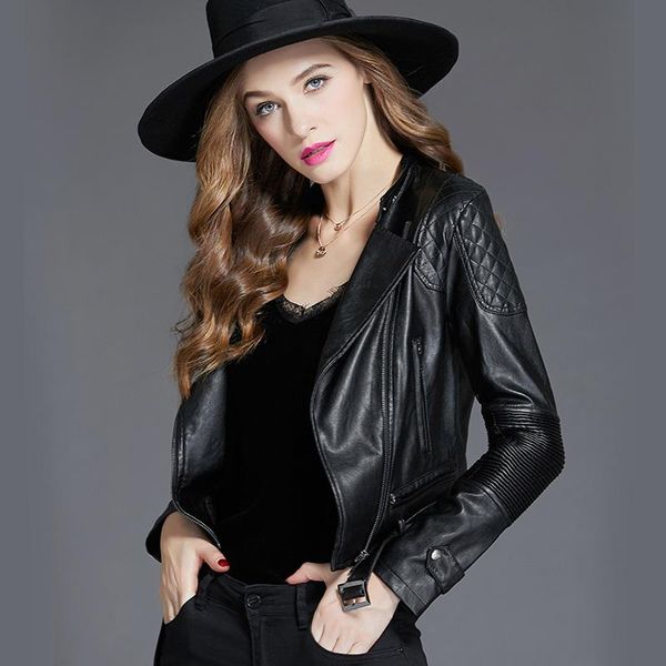 women's leather & faux spring autumn moto biker pu jackets women short coat stand collar zipper black jacket with belt female
women's leather & faux spring autumn moto biker pu jackets women short coat stand collar zipper black jacket with belt female