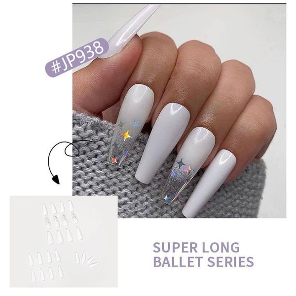 false nails fake long fingernail extension pink cloud color transparent white star glitter manicure patch nail art1, Red;gold 
false nails fake long fingernail extension pink cloud color transparent white star glitter manicure patch nail art1, Red;gold