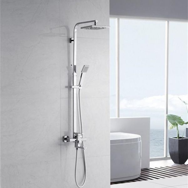 quality chrome/black bath shower mixer faucet rotate tub spout wall mount 8" rainfall head with handshower bathroom sets
quality chrome/black bath shower mixer faucet rotate tub spout wall mount 8" rainfall head with handshower bathroom sets