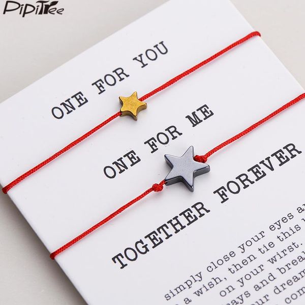 charm bracelets pipitree 2pcs/set one for you me hematite star couple women men's red string wish bracelet jewelry gift, Golden;silver
charm bracelets pipitree 2pcs/set one for you me hematite star couple women men's red string wish bracelet jewelry gift, Golden;silver