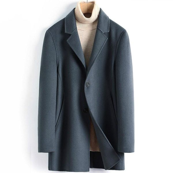 men's wool & blends coat men casual double-sided korean long jacket mens coats and jackets overcoat abrigo hombre 2021 4887 kj3621, Black
men's wool & blends coat men casual double-sided korean long jacket mens coats and jackets overcoat abrigo hombre 2021 4887 kj3621, Black
