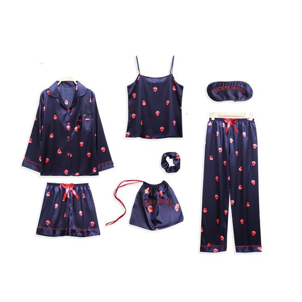 women's shorts imitate real silk multiple matches strawberry 7 pieces set pajamas woman long sleeve printing fashion pyjamas g0rh, White;black
women's shorts imitate real silk multiple matches strawberry 7 pieces set pajamas woman long sleeve printing fashion pyjamas g0rh, White;black