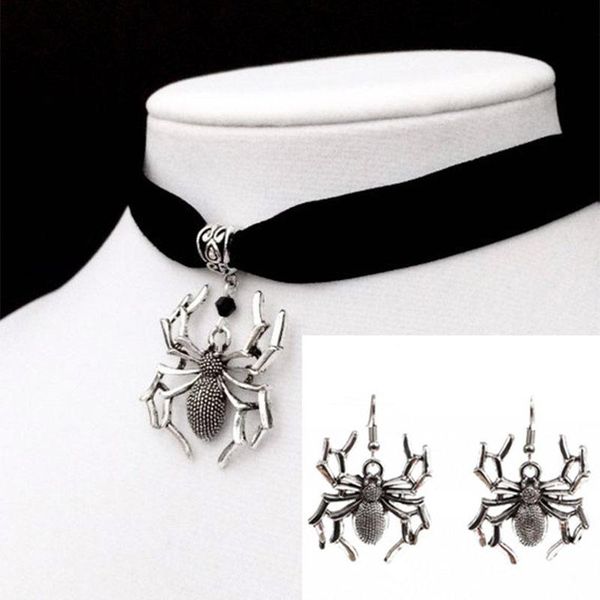earrings & necklace spider choker black velvet gothic jewelry web silver colour victorian fashion women 1/set earring
earrings & necklace spider choker black velvet gothic jewelry web silver colour victorian fashion women 1/set earring