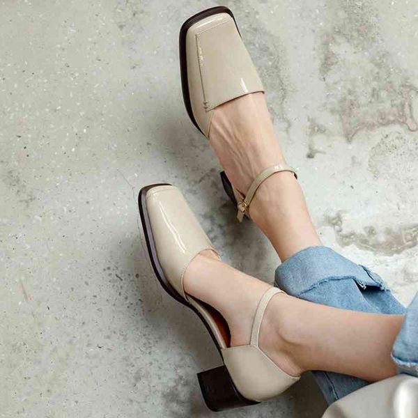 spring/fall women's leather shoes sandals in a square toe cover high heels concise thick black heel/beige feminine hoes
spring/fall women's leather shoes sandals in a square toe cover high heels concise thick black heel/beige feminine hoes