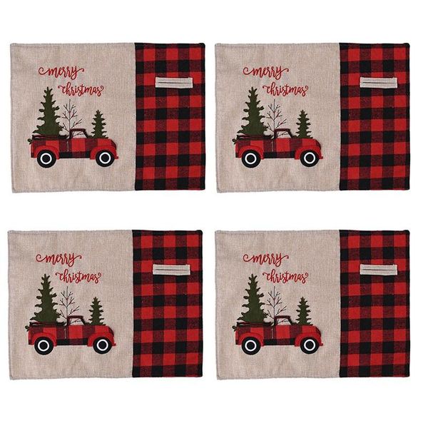 4pcs christmas placemat non slip heat resistant plaid table mat deskdecoration mats & pads
4pcs christmas placemat non slip heat resistant plaid table mat deskdecoration mats & pads