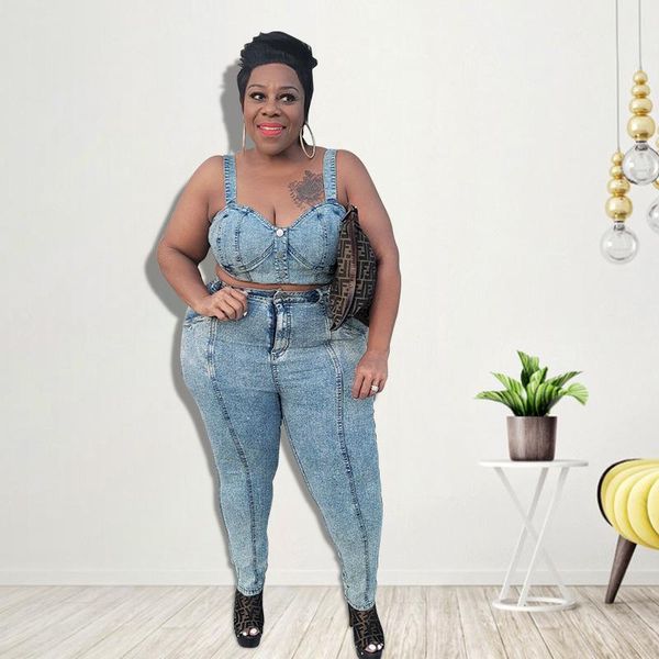 women's two piece pants 2021 european and american summer fashion v-neck sleeveless vest jeans trousers slim two-piece set, White
women's two piece pants 2021 european and american summer fashion v-neck sleeveless vest jeans trousers slim two-piece set, White
