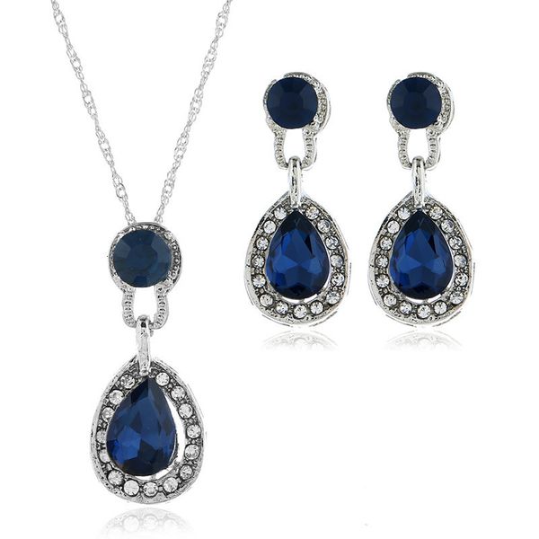 jewelry sets ty430 fashion alloy water drop pendant earring necklace set woman party retro zircon two-piece, Black
jewelry sets ty430 fashion alloy water drop pendant earring necklace set woman party retro zircon two-piece, Black