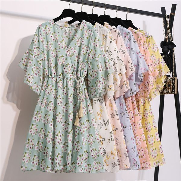 2021spring summer chiffon dress women v-neck floral print short dresses sweet ruffle sleeeve slim 2021 new dstring ladies dress, Black;gray
2021spring summer chiffon dress women v-neck floral print short dresses sweet ruffle sleeeve slim 2021 new dstring ladies dress, Black;gray