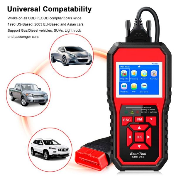 code readers & scan tools automotive reader scanner engine light check kw850 obd2 car diagnostic tool
code readers & scan tools automotive reader scanner engine light check kw850 obd2 car diagnostic tool