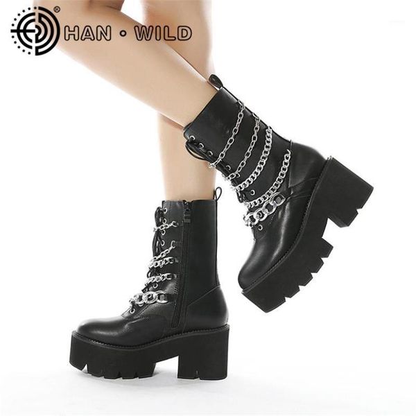 boots gothic punk womens platform metal chain wedges shoes mid-calf ladies motorcycle side zipper biker1, Black
boots gothic punk womens platform metal chain wedges shoes mid-calf ladies motorcycle side zipper biker1, Black