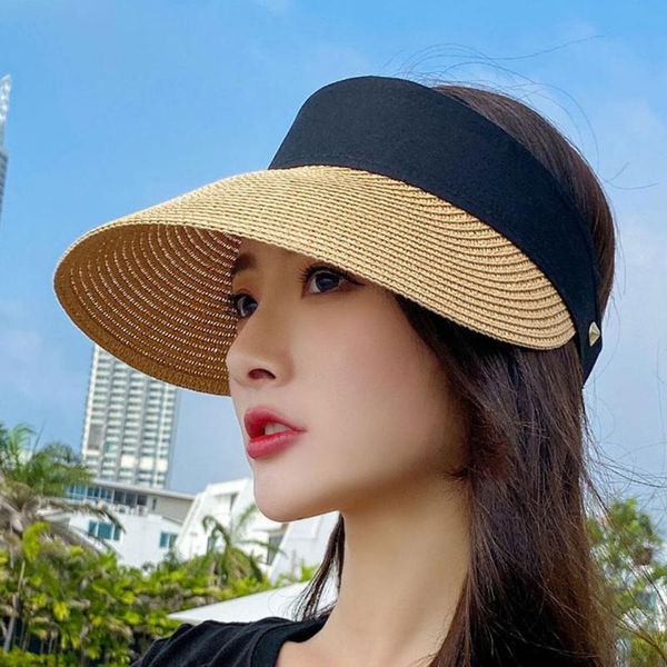 panama women straw hat empty women's summer sun protection outdoor sports fishing beach chapeau wide brim hats, Blue;gray
panama women straw hat empty women's summer sun protection outdoor sports fishing beach chapeau wide brim hats, Blue;gray