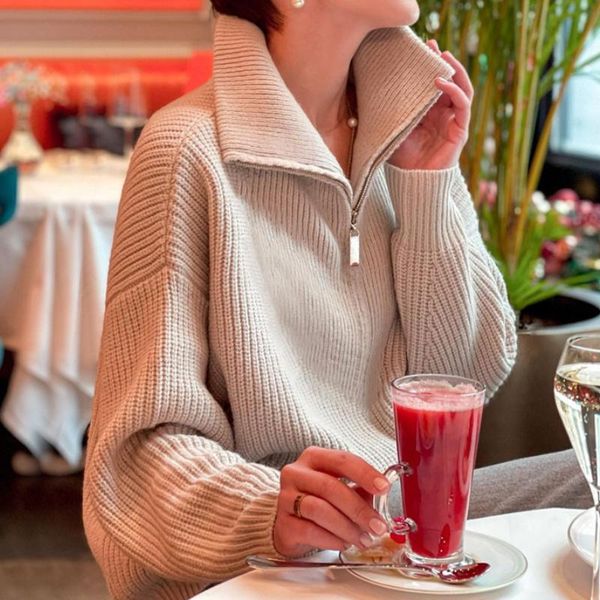 women's sweaters winter turtleneck sweater pullover women zipper turn down soft beige knitted oversize jumper loose vintage warm, White;black
women's sweaters winter turtleneck sweater pullover women zipper turn down soft beige knitted oversize jumper loose vintage warm, White;black