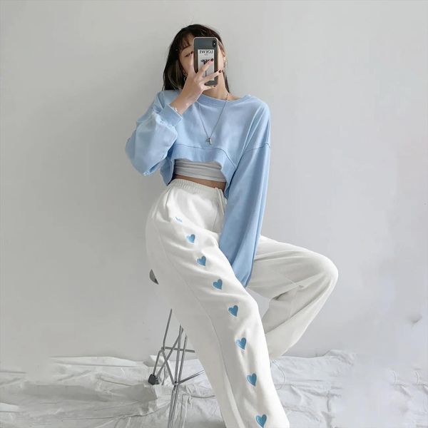 korean fashion sweatpants heart womens capris embroidery sports elastic waist summer loose y2k aesthetics trousers for female, Black;white
korean fashion sweatpants heart womens capris embroidery sports elastic waist summer loose y2k aesthetics trousers for female, Black;white