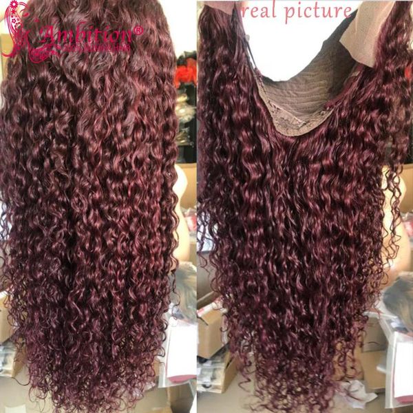 lace wigs burgund curly preplucked human hair front frontal 180% full density #99j for women, Black;brown
lace wigs burgund curly preplucked human hair front frontal 180% full density #99j for women, Black;brown