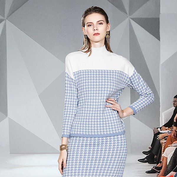woman casual dresses fashion temperament leisure time simplicity colour high waist self-cultivation houndstooth knitting sweater skirt suit, Black;gray
woman casual dresses fashion temperament leisure time simplicity colour high waist self-cultivation houndstooth knitting sweater skirt suit, Black;gray