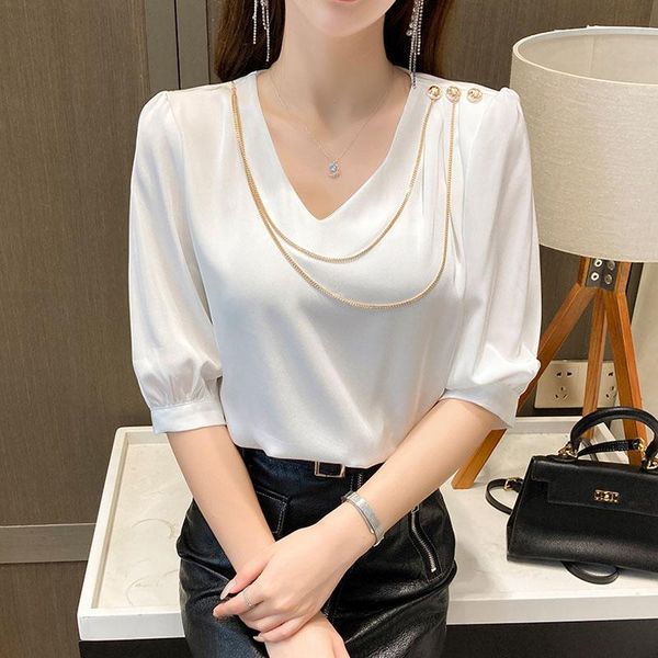 women's blouses & shirts jkkfzy silk white v-neck lantern sleeve office lady 2021 summer women fashion casual elegant half pullover
women's blouses & shirts jkkfzy silk white v-neck lantern sleeve office lady 2021 summer women fashion casual elegant half pullover