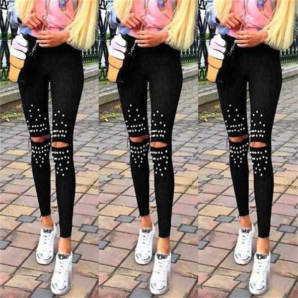 casual chic leggings knee hole trendy stretch cut holes beads decoration lady pants skinny high waist 211221, Black
casual chic leggings knee hole trendy stretch cut holes beads decoration lady pants skinny high waist 211221, Black