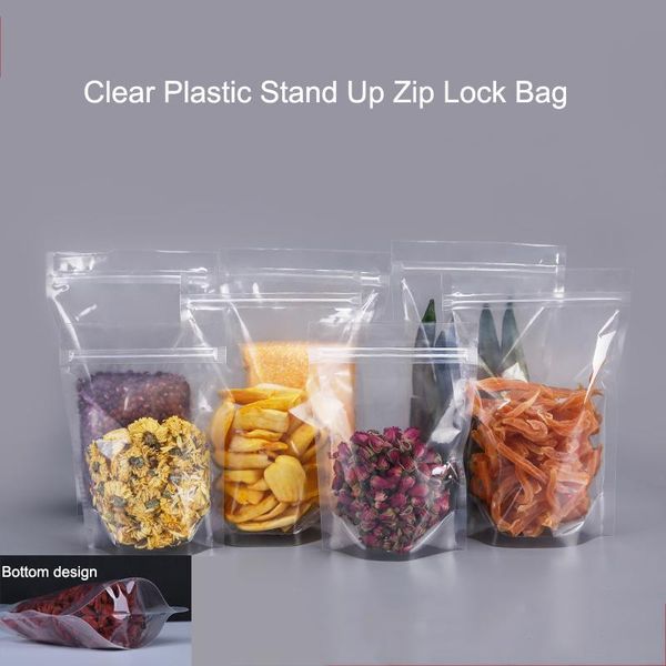 storage bags 10-50pcs clear plastic stand up bag food moisture-proof sealing pouches
storage bags 10-50pcs clear plastic stand up bag food moisture-proof sealing pouches