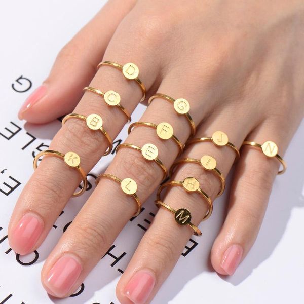 cluster rings letter ring for women stainless steel simple fashion lovers wedding jewelry engagement gifts, Golden;silver
cluster rings letter ring for women stainless steel simple fashion lovers wedding jewelry engagement gifts, Golden;silver