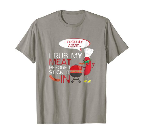 rub my meat bbq t-shirt, White;black