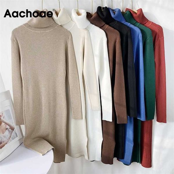 aachoae solid knitted long dres autumn winter turtleneck long sleeve sweater dress lady split loose casual dress vestidos 211221, Black;gray
aachoae solid knitted long dres autumn winter turtleneck long sleeve sweater dress lady split loose casual dress vestidos 211221, Black;gray