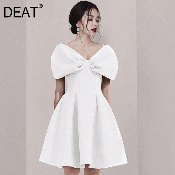 deat women white patchwork bow a-line high waist sling dress new v-neck short sleeve slim fit fashion tide summer 7e0391 210428, Black;gray
deat women white patchwork bow a-line high waist sling dress new v-neck short sleeve slim fit fashion tide summer 7e0391 210428, Black;gray