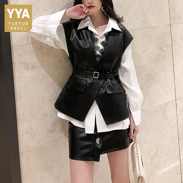 women's vests elegant lace patchwork slim sheepskin v-neck vest women streetwear single button waistcoat 100% real leather sleeveless j, Black;white
women's vests elegant lace patchwork slim sheepskin v-neck vest women streetwear single button waistcoat 100% real leather sleeveless j, Black;white